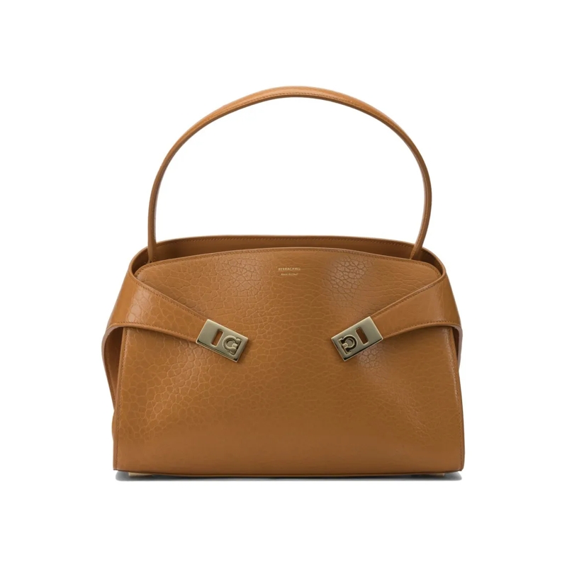 Salvatore Ferragamo Schultertasche Orange Calfskin Handbag Brown