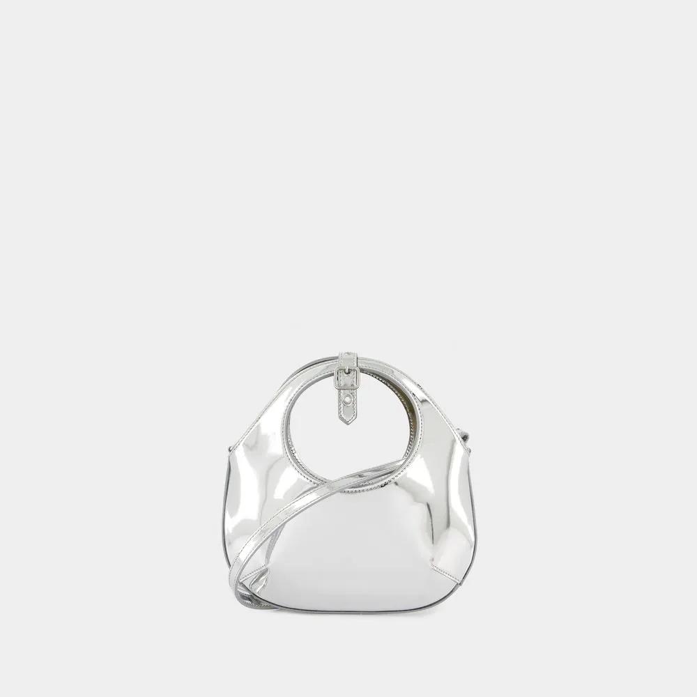 Courrèges Shoppers Mini Holy Mirror Bag Leather Silver in zilver