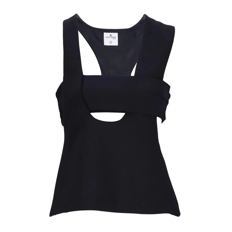 Courrèges Chemisier Infinity Polywool Top Black