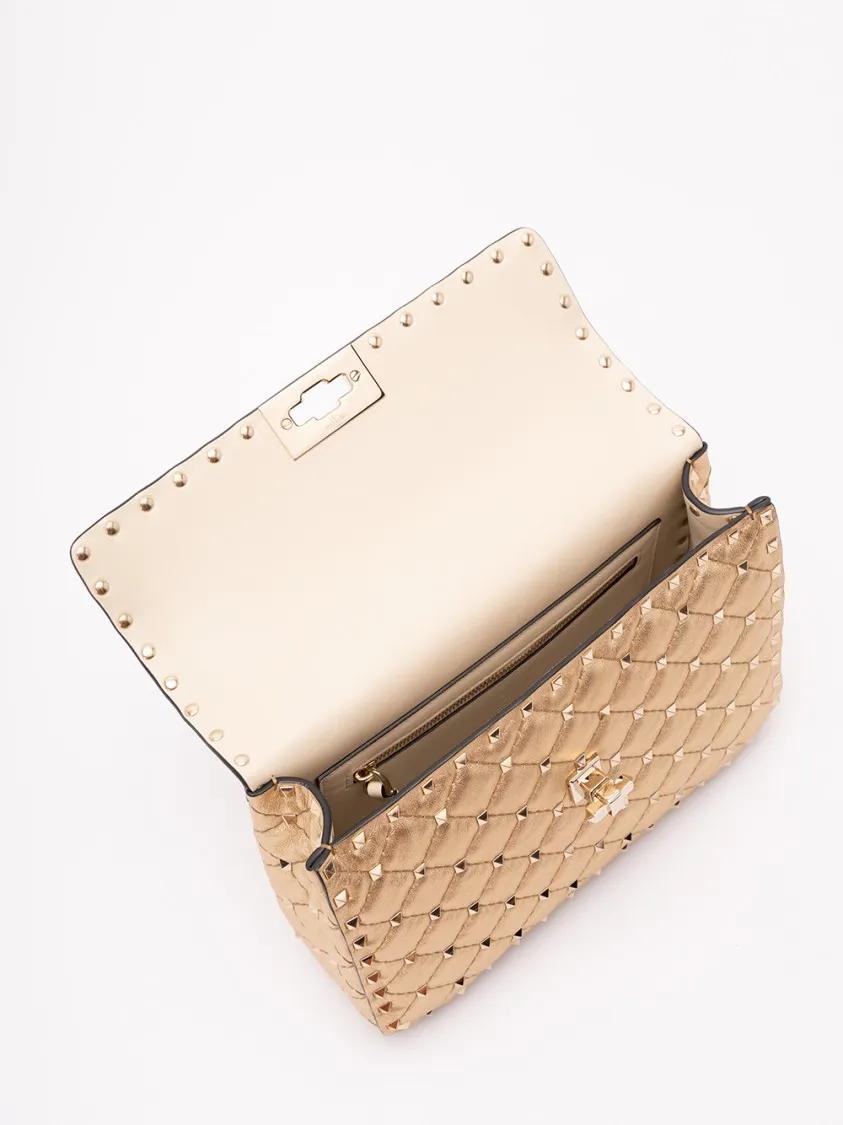 Valentino Garavani Hobo bags `Rockstud Spike` Medium Shoulder Bag in beige