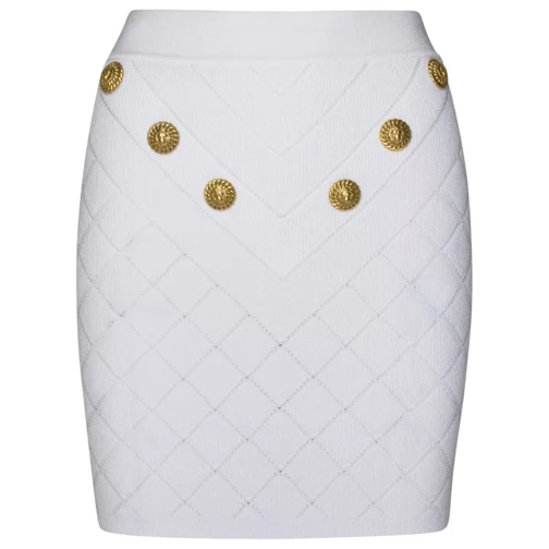 Balmain Miniskirts Buttons White 