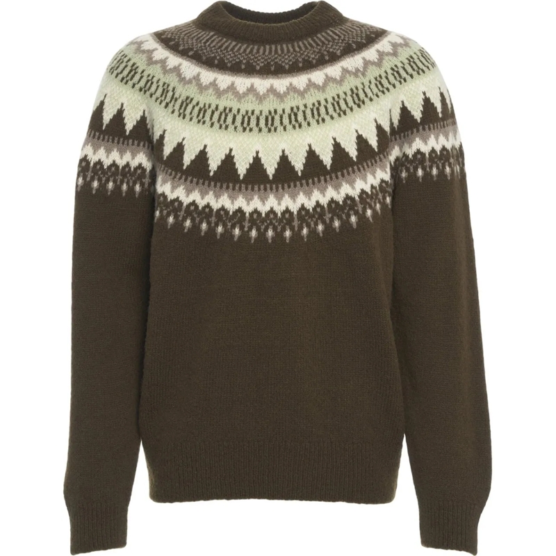 Closed  Sweater with Norwegian pattern braun