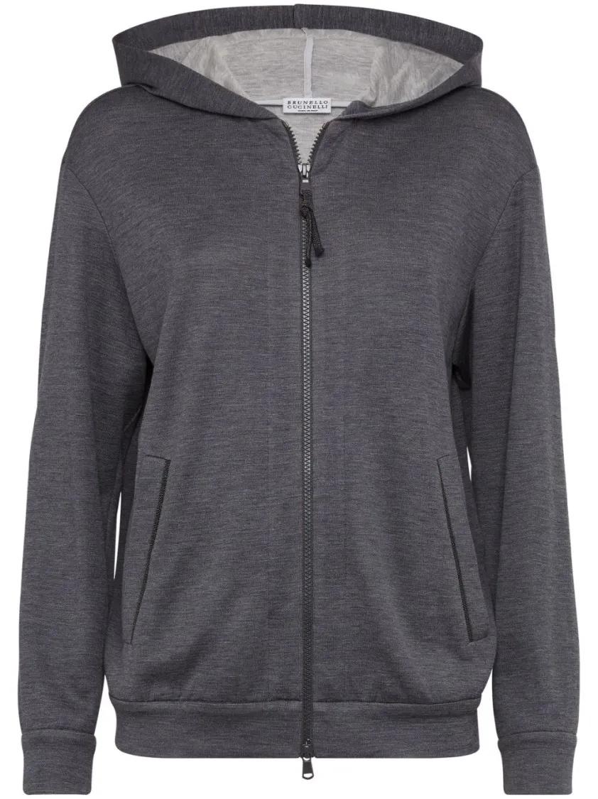 Brunello Cucinelli - Zip-Up Sweatshirt - Größe M - grau