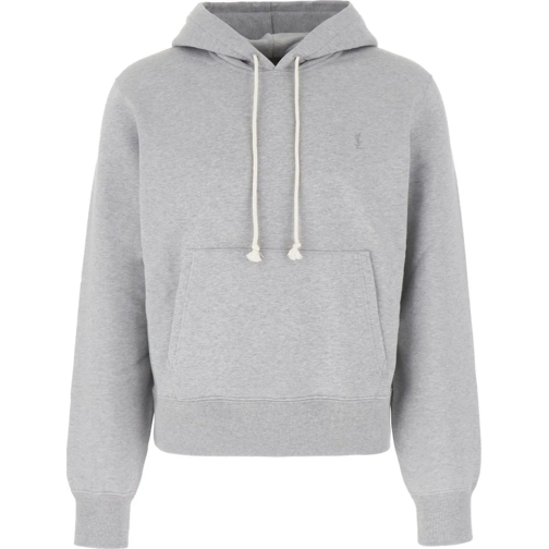 Saint Laurent  Saint Laurent Melange grey cotton sweatshirt grau