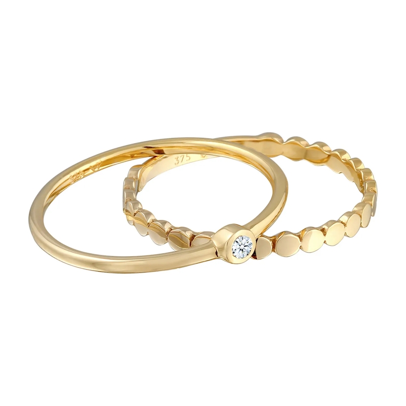 Elli Diamantring Ring Eternity Solitär Diamant (0.03 ct) Set 375 Ge gold(Image 4)