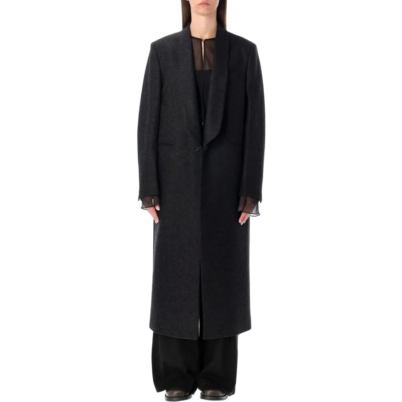 Our Legacy Bontjassen Long Water-Repellent Wool Supper Coat Black
