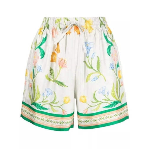 Casablanca Arche Fleurie Silk Shorts Multicolor Short décontracté