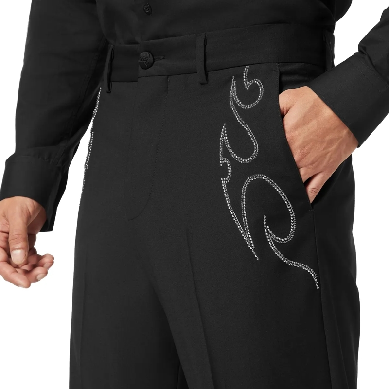 Philipp Plein Hose Wide Leg Trousers Stud-Embellished schwarz(Image 5)