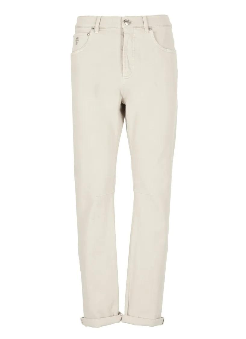 Thumbnail - Brunello Cucinelli - Beige Cotton Jeans - Größe 46 - beige