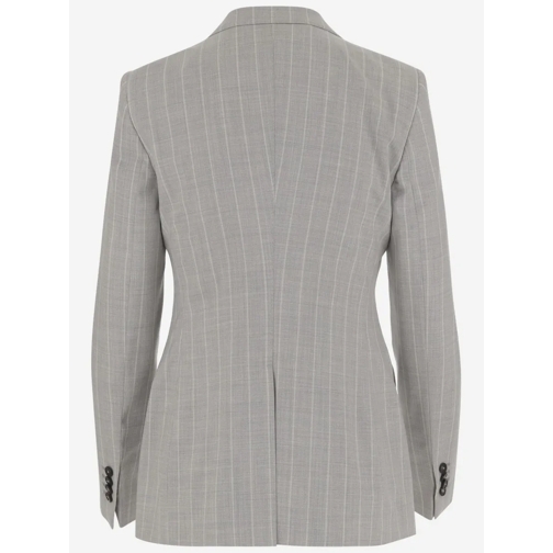 Tagliatore Blazer Wool And Silk Single-Breasted Jacket Grey (Image 2)