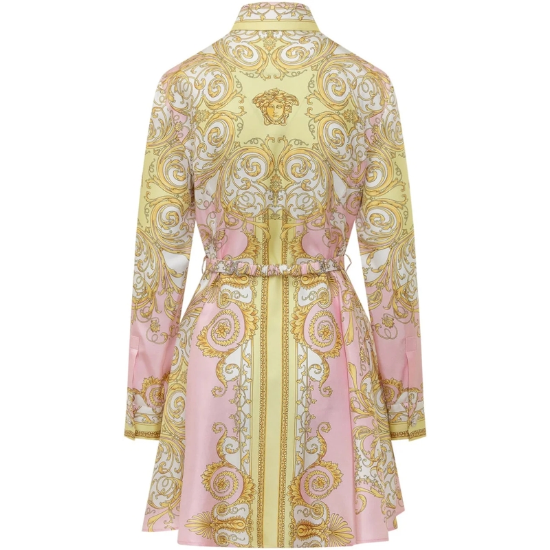 Versace Minikleid Abito In Twill Di Seta Con Stampa Barocca rose(Image 2)