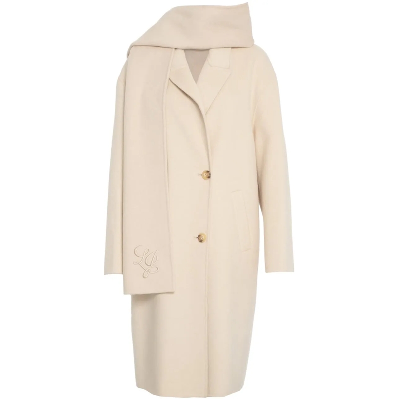 LIU JO Veste de transition Coat with shawl collar beige