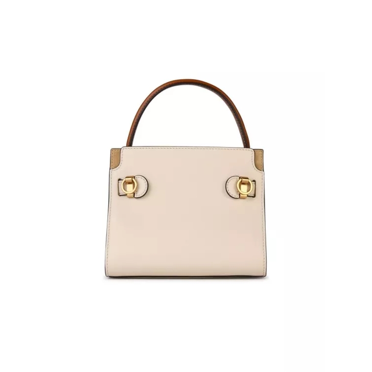 Tory Burch Lee Radziwill Cream Leather Mini Bag Neutrals Satchel