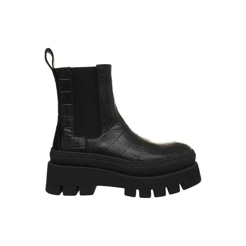 Copenhagen Laarzen Copenhagen Suede Ankle Boots With Textured Upper Black