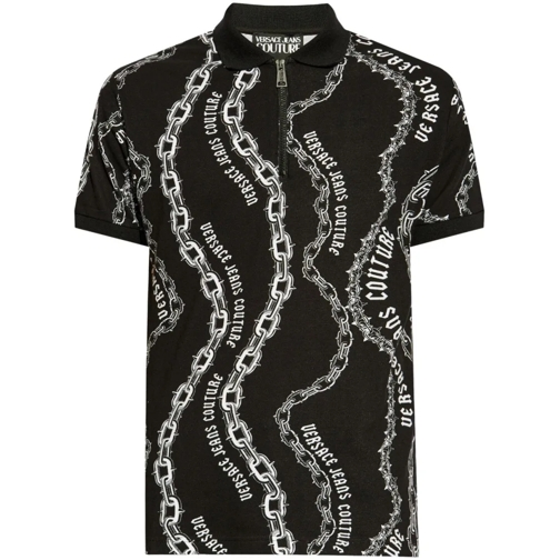 Versace Jeans Couture Polohemd Short Sleeve Polo Shirt With Print Black