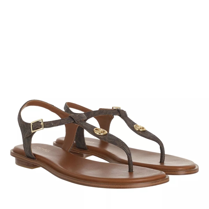 Michael Kors Mallory thong sandal in brown leather