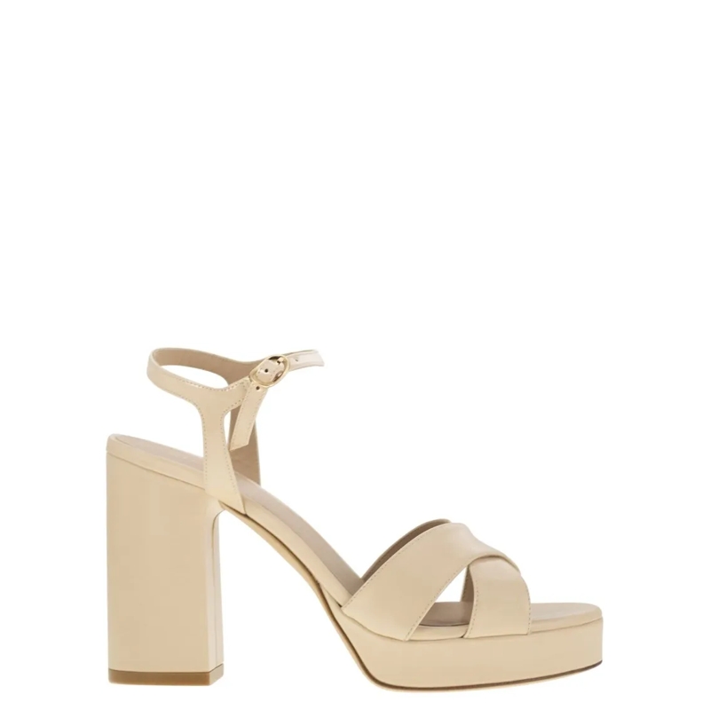 Stuart Weitzman Sandalen Dayna - Leather Platform Sandal Neutrals
