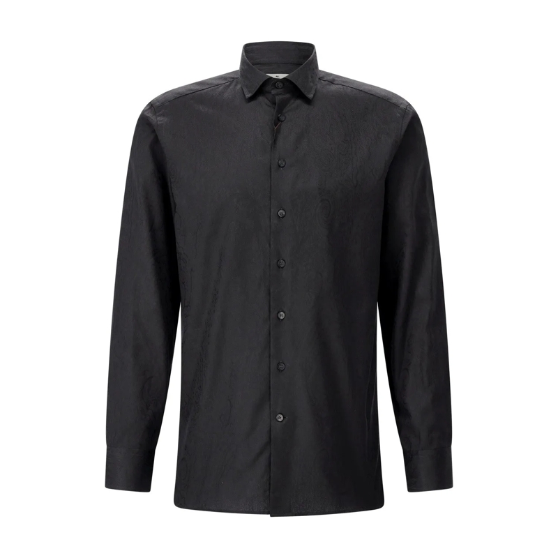 Etro Chemise Hemd mit Paisley Muster Schwarz