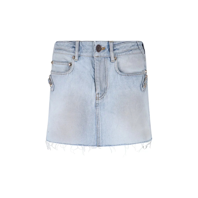 Balenciaga Spijkerrok "Le City" Mini Skirt In Light Blue Cotton Denim Blue