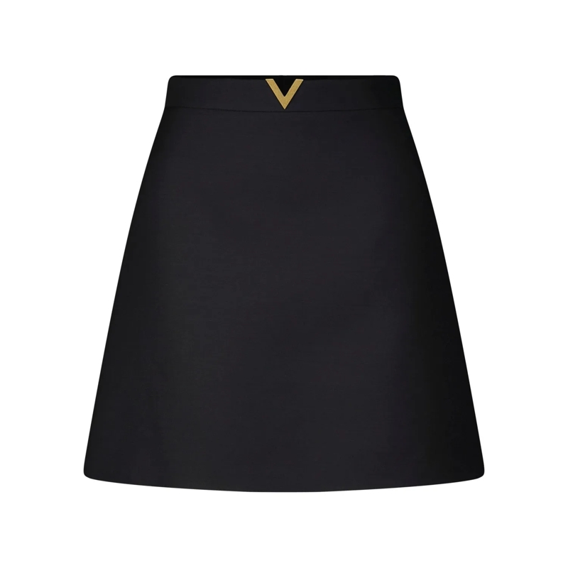 Valentino Garavani Midirock Kurzer Rock mit Logo-Detail Schwarz