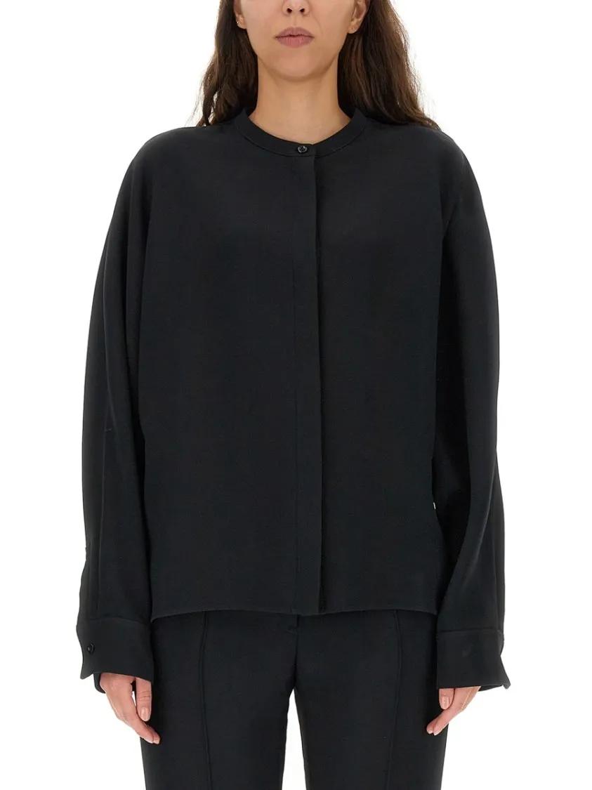 Thumbnail - Jil Sander - Relaxed-Fit Viscose Blend Shirt With Button Closur - Größe 38 - schwarz