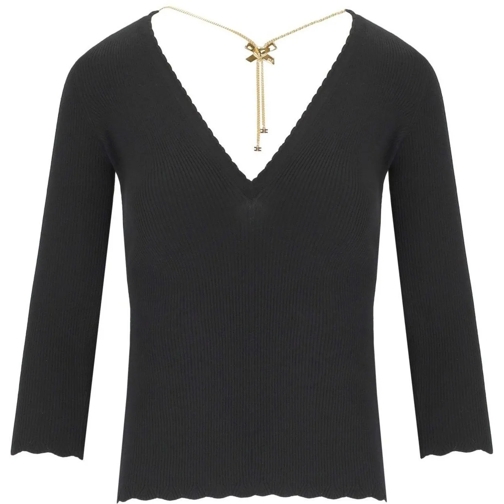 Elisabetta Franchi Pull Black Jumper With Necklace Black (Image 2)
