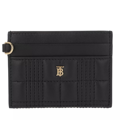 Burberry Monogram Motif Card Holder Quilted Leather Black Porta carte di credito