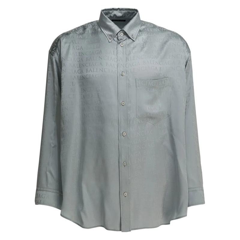 Balenciaga Overhemd Lightweight Grey Balenciaga Shirt With Subtle Logo Grey