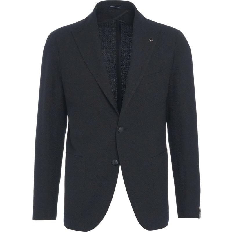 Tagliatore  Textured virgin wool blazer blau