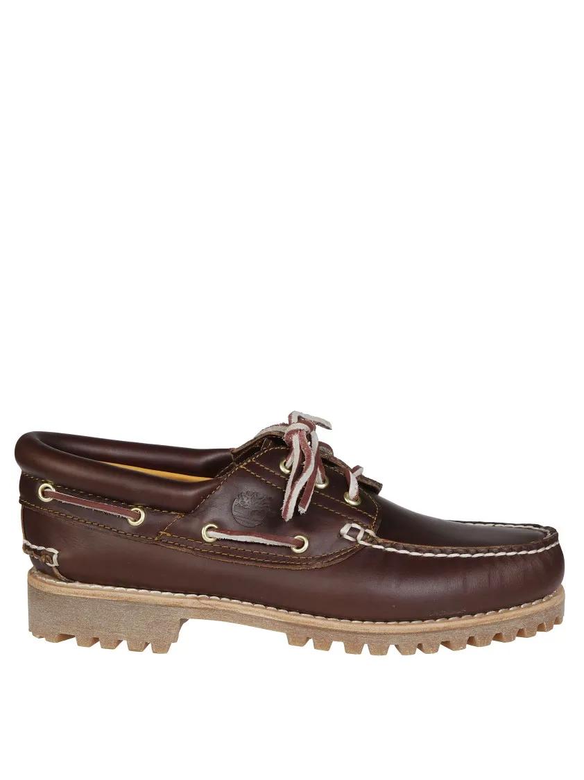 Timberland Loafer - Perforated Leather Boat Shoes - Gr. 10_5 - in Braun - für Herren