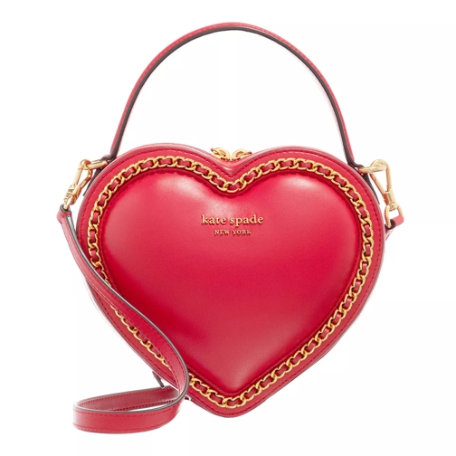 Kate Spade New York Amour Smooth Leather 3D Heart Crossbody Lingonberry Cross body-väskor