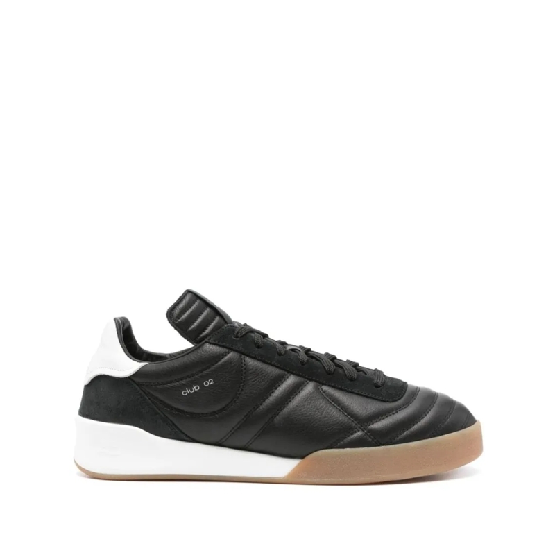Courrèges Low-Top-Sneaker Matelassé Black Calf Leather Sneakers Black