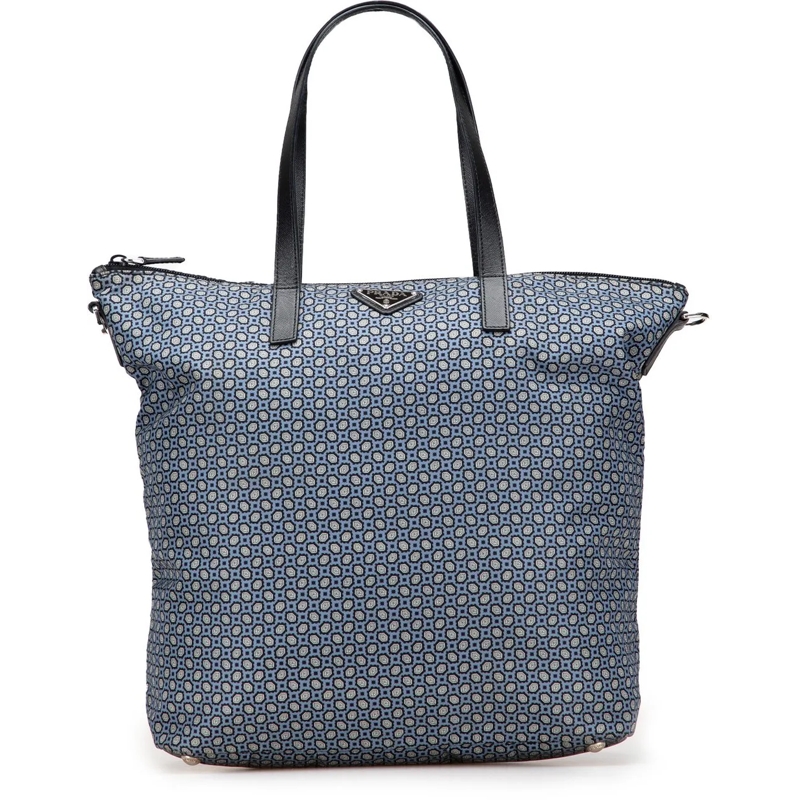 Prada Schultertasche Tessuto Stampato Satchel blau