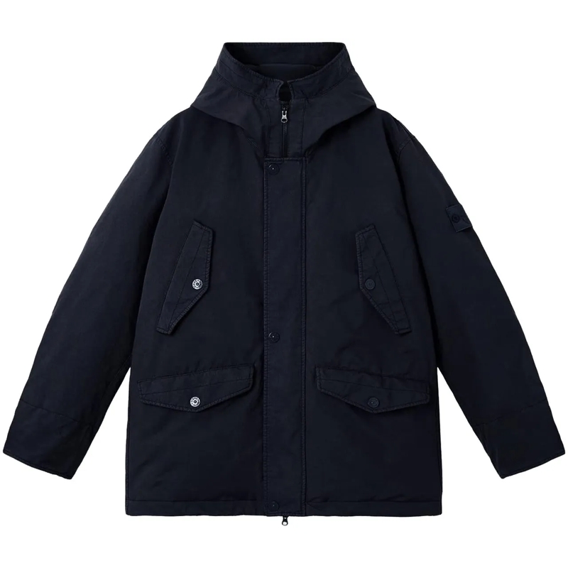 Stone Island Doudoune Heren Short Parka Blauw blau