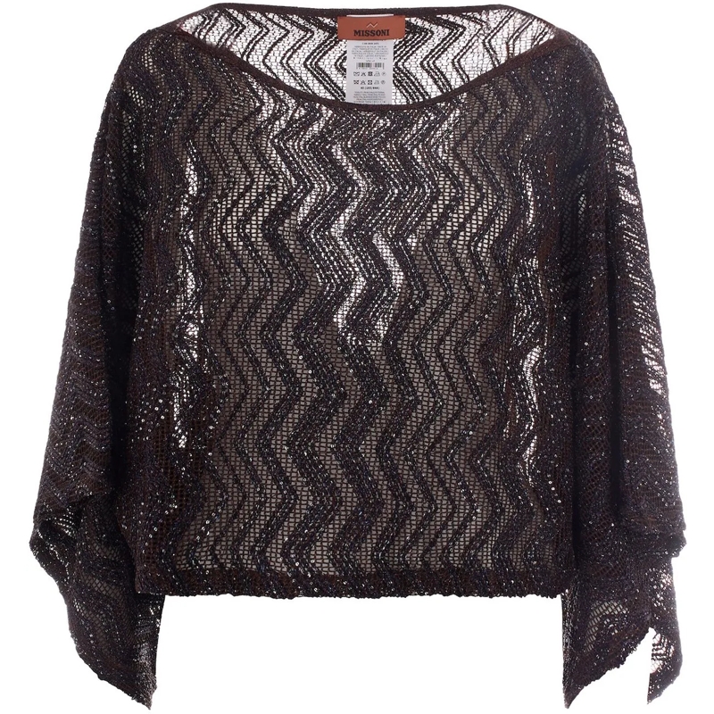 Missoni Haut à manches longues Top Dark Brown braun