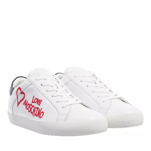 Love Moschino Sneakerd.Casse25 Vitello Bianco+Nero scarpa da ginnastica bassa