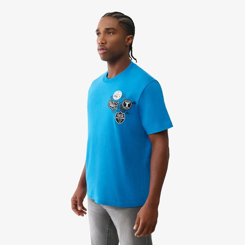 True Religion T-Shirt T-Shirt UNIVERSITY blau(Image 4)