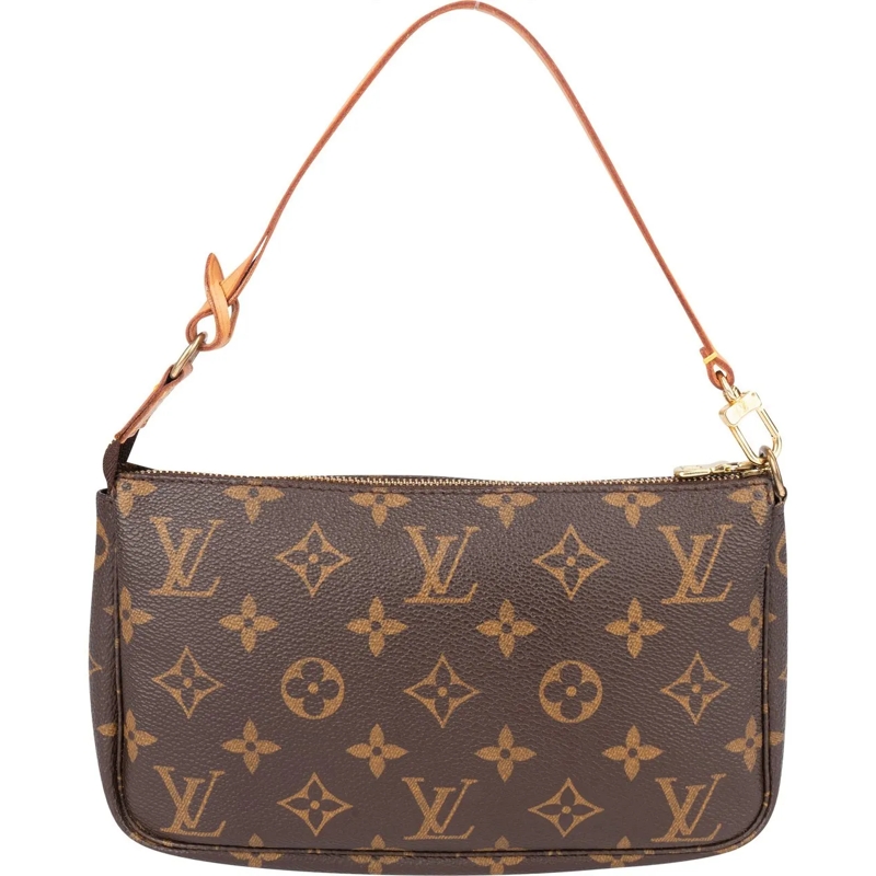 Louis Vuitton Schultertasche Louis Vuitton Canvas Monogram Pochette Accessoire  braun
