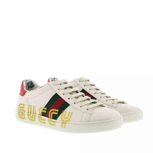 Gucci Ace Sneaker With Guccy Print Leather White låg sneaker