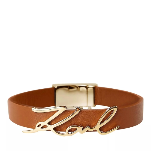 Karl Lagerfeld K/Signature Leather Bracelet A780 Gold Cognac Armband