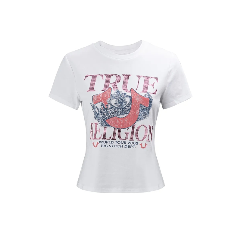 True Religion T-Shirt T-Shirt CRYSTAL weiss