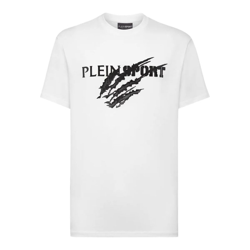 Plein Sport T-Shirt T-Shirt Rundhalsausschnitt Scratch weiss