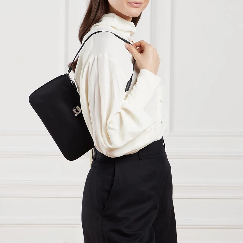 Karl Lagerfeld Pochette Ikon Nylon Shoulder Pouch Black(Image 2)