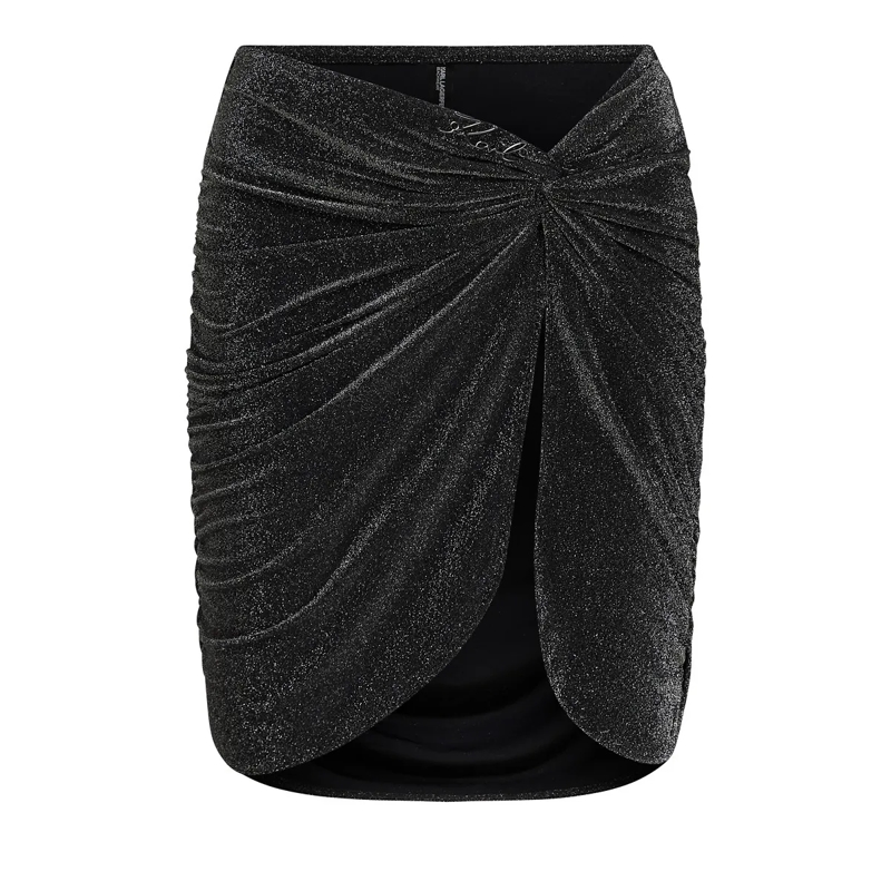 Karl Lagerfeld  Metallic-Strandrock Pareo schwarz