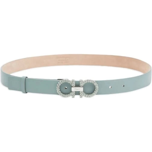 Salvatore Ferragamo Gürtel Salvatore Ferragamo Leather Crystal Belt grün