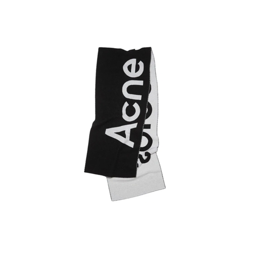 Acne Studios Leichter Schal Logo Jacquard Scarf Black