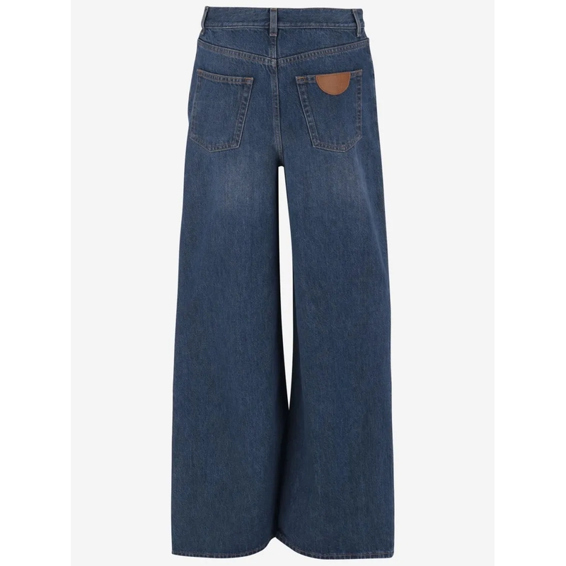 Chloé Wide-Leg-Jeans Wide Leg Cotton Denim Jeans Blue(Image 2)