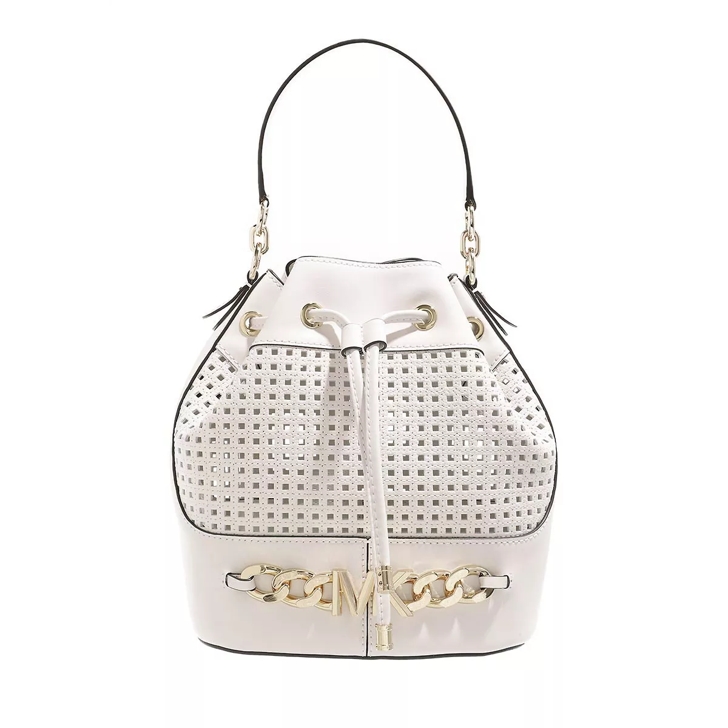 Michael Kors Md Bucket Shoulder Optic White Bucket Bag