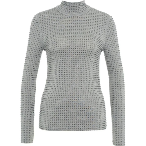 Pinko T-shirts Long sleeve shirt with strass grau