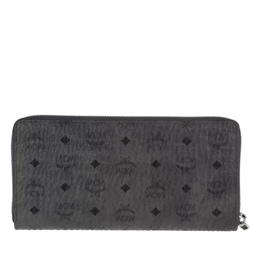 MCM Visetos Original Zipped Wallet Large Phantom Grey Portemonnaie mit Zip-Around-Reißverschluss